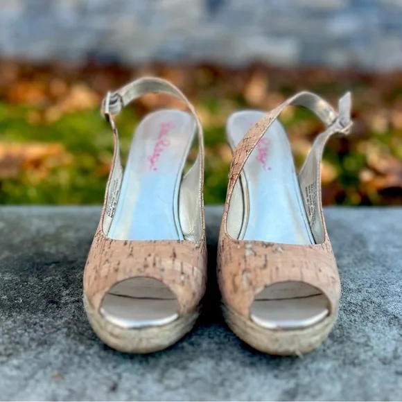 Lily Pulitzer Cork Sling Back Women’s Wedge Heel - Size 7.5 - Picture 3 of 3